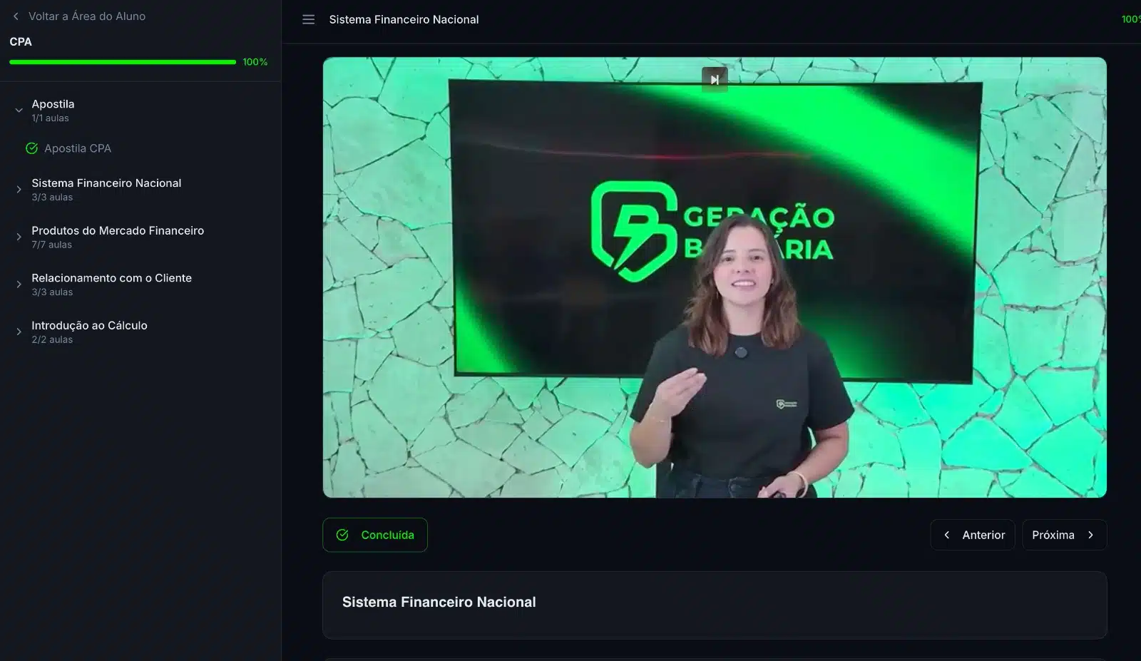 Aula da Geração Bancária